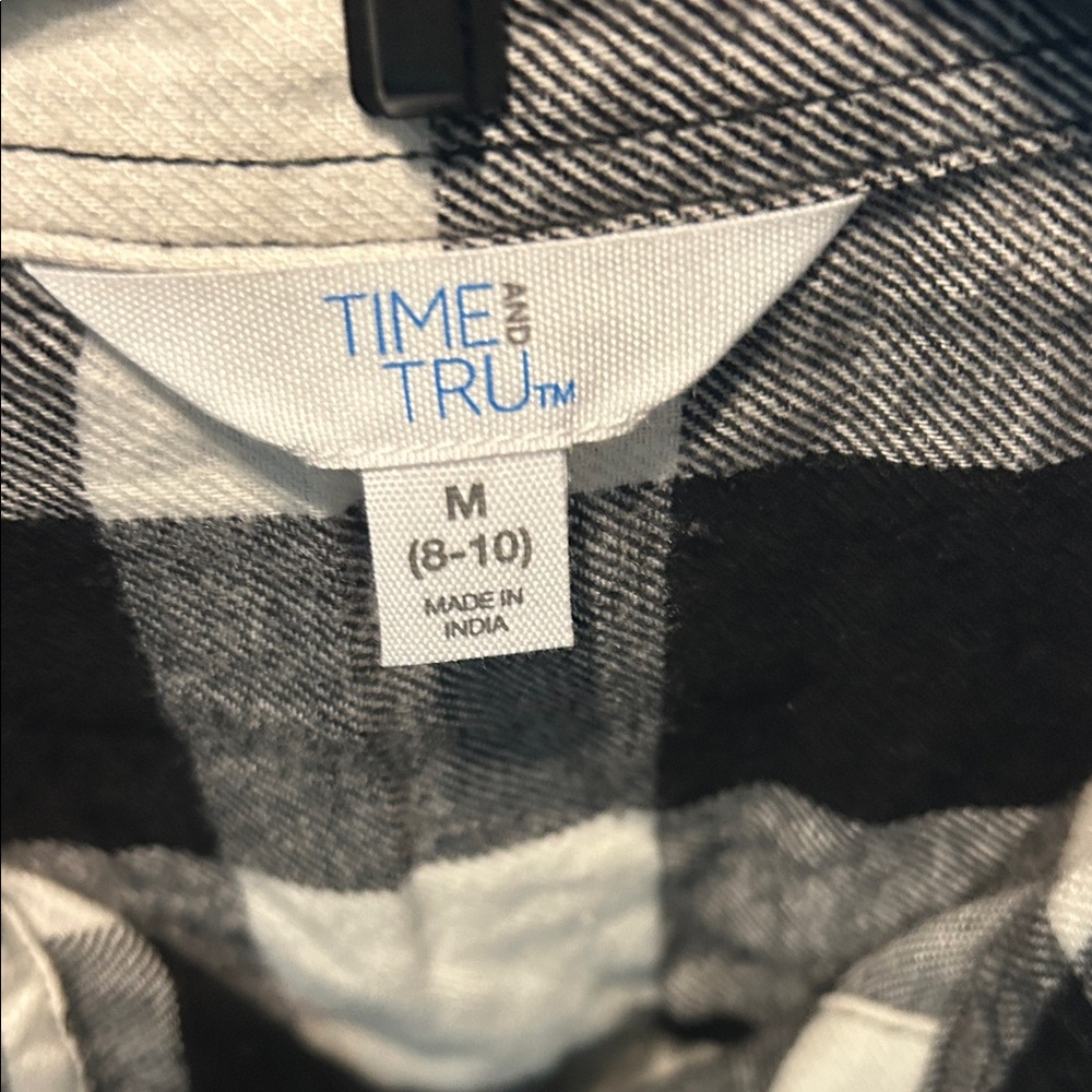Time and Tru Black and White Checkered Shirt - Picture 2 of 5